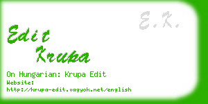 edit krupa business card